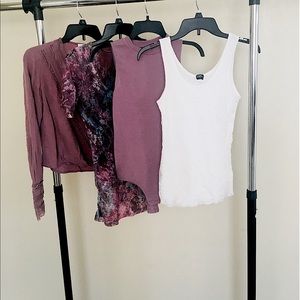 Mauve and cream tops